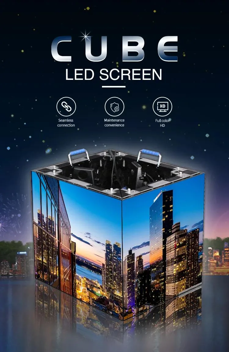 Front Service P3.91 Indoor Fixed Square Pillar Cube Video Wall LED Screen Display